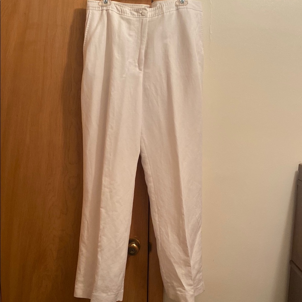 Covington White Pleated High-Waisted Trousers